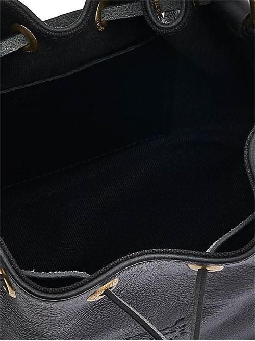 Borsa a secchiello da donna in pelle colore nero IL BISONTE | BBU001PV0001BK197